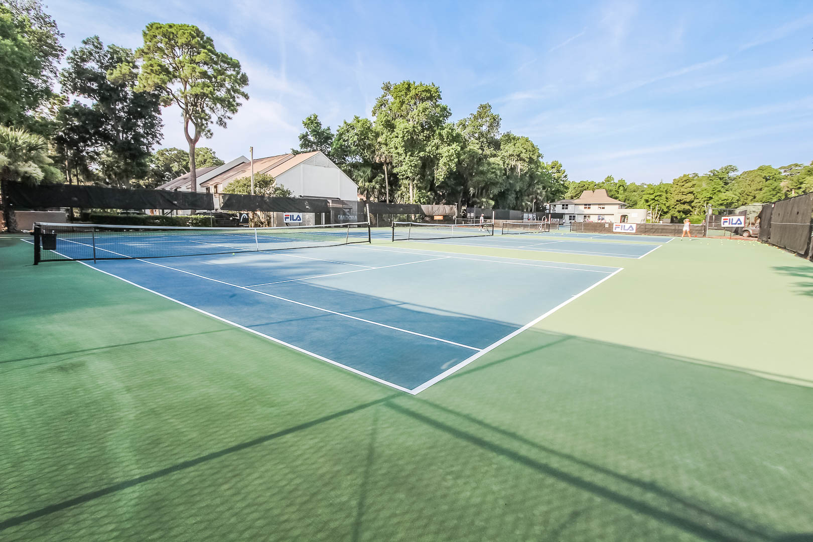 An outdoor tennis court at VRI's Players Club Resort in Hilton Head Island, South Carolina.